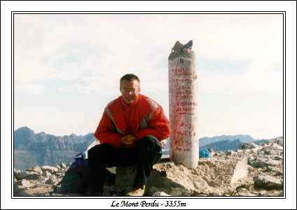 Michael Hilairet au sommet du Mont-Perdu en Septembre 1996 vers 9h du matin